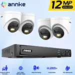 ANNKE 12MP Kit de vidéosurveillance intelligent double lumière 2/4 pièces caméra POE 12MP NVR caméra de maison intelligente 8CH NVR micro intégré extérieur 1