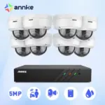 ANNKE 5MP FHD POE système de sécurité vidéo réseau H.265 + 6MP NVR avec 5MP caméras POE de Surveillance résistantes aux intempéries Audio dans la caméra Ip 1
