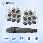 ANNKE-Système de sécurité vidéo POE 16CH FHD 5MP, H.disparates + 8MP NVR avec 16X 5MP, caméras de surveillance POE résistantes aux intempéries avec enregistrement audio 1