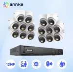 ANNKE-Système de sécurité vidéo HD POE, 16x, 12MP, NVR, H.dissis +, caméras IP de surveillance résistantes aux intempéries, avec lumière pour touristes intelligents 1