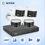 ANNKE-Système de caméra de sécurité vidéo réseau POE, 6MP, 2 pièces, 4 pièces, 6MP, objectif touriste 180 °, POE Ip, kit audio bidirectionnel 1