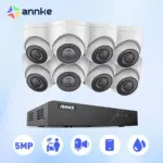 ANNKE 8CH FHD 5MP POE système de sécurité vidéo réseau H.265 + 6MP NVR avec caméras de Surveillance POE 5MP avec enregistrement Audio caméra Ip 1